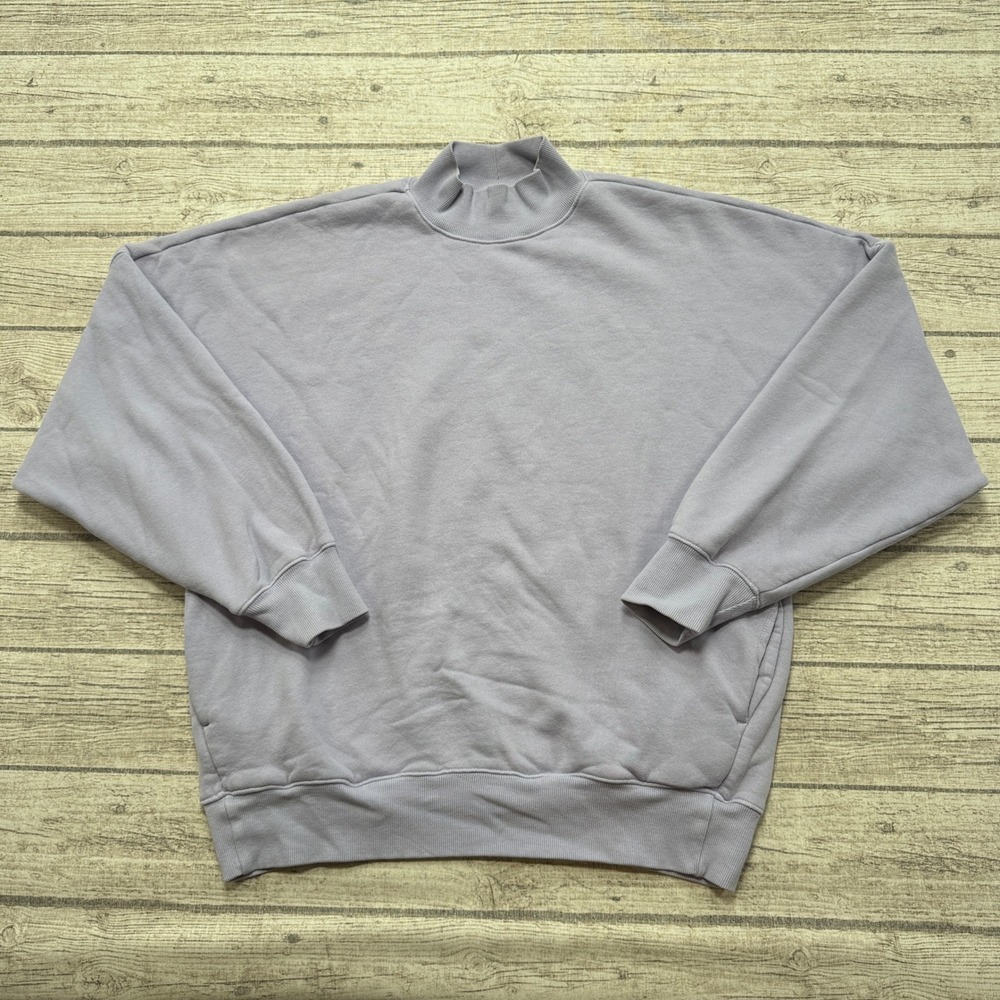 TNA Aritzia Sweatshirt Womens 1 Purple Fleece Oversized CozyAF Mockneck Pullover